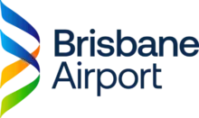 Brisbane logo with blue yellow green lines with white background