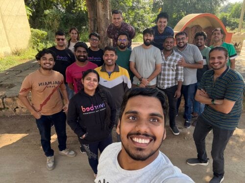 Group of people in the community happy faces