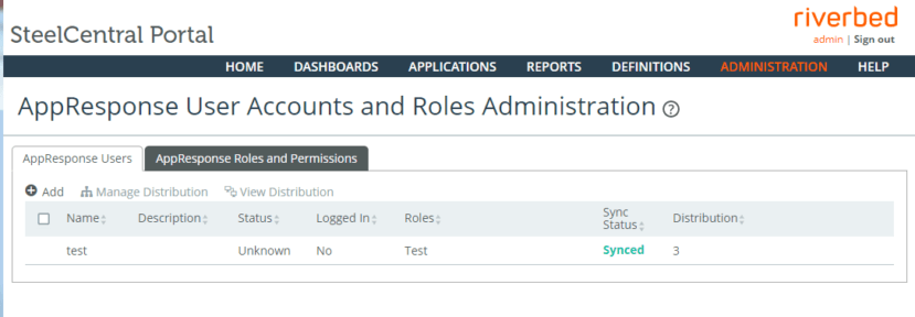 Portal can manage AppResponse User Accounts and Administer Roles